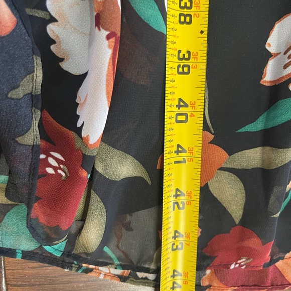 Jodifl Maxi Dress Women 3X Plus Black Fall Floral  Lined Elastic Waist Ruffles - Picture 8 of 8